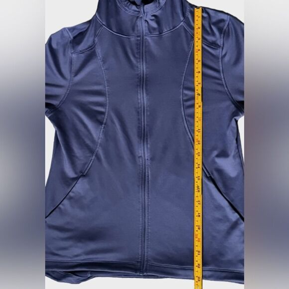 Apana Long Sleeve Purple Zip Up Active Jacket Hoodie. Thumb Holes. Medium. - Picture 6 of 9